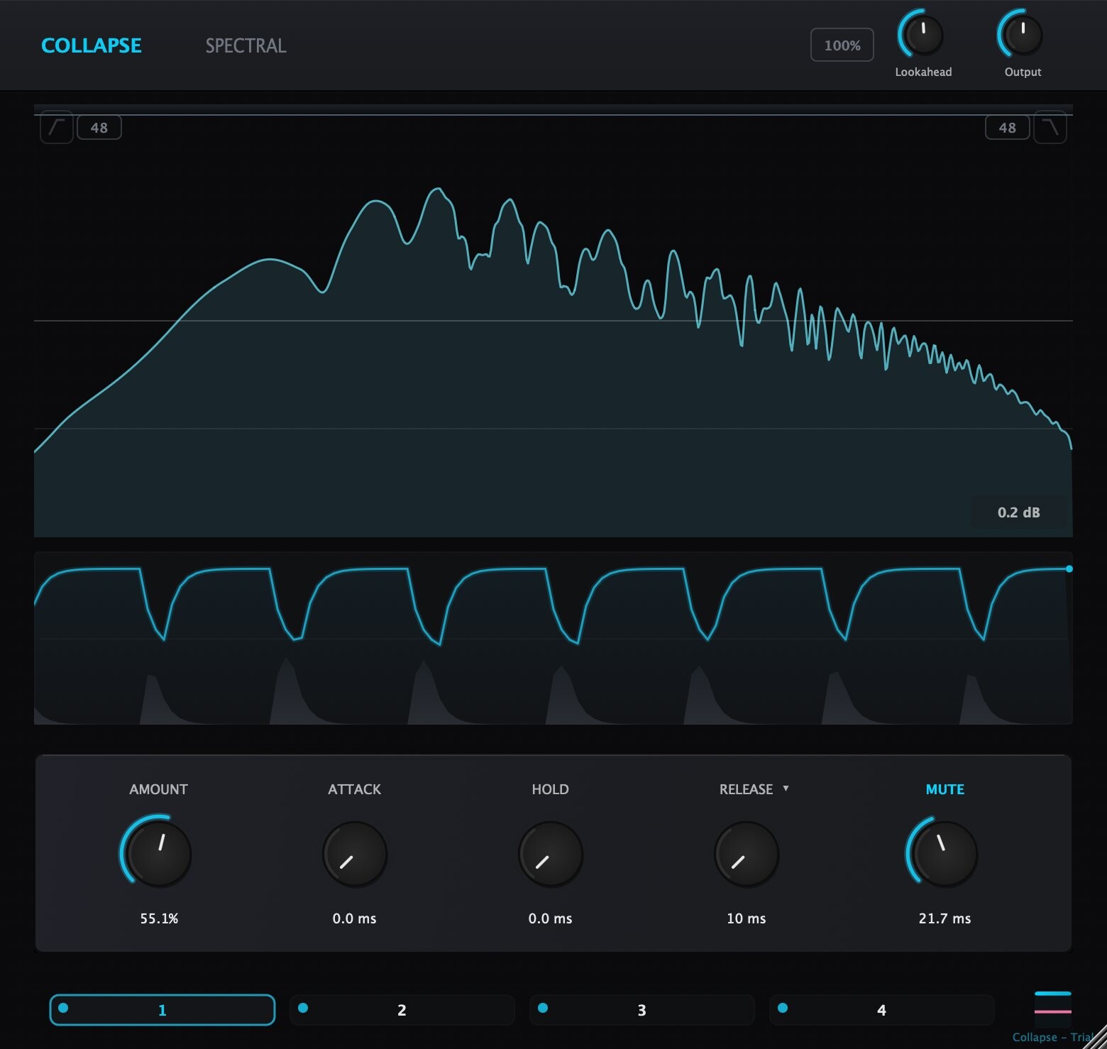 Collapse interface showing spectral ducking with gain reduction envelope